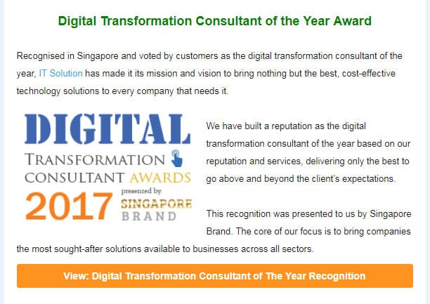 Digital Transformation Consultant of the Year Award