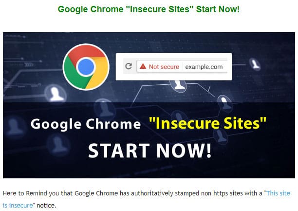 Google Chrome ``Insecure Sites`` Start Now!