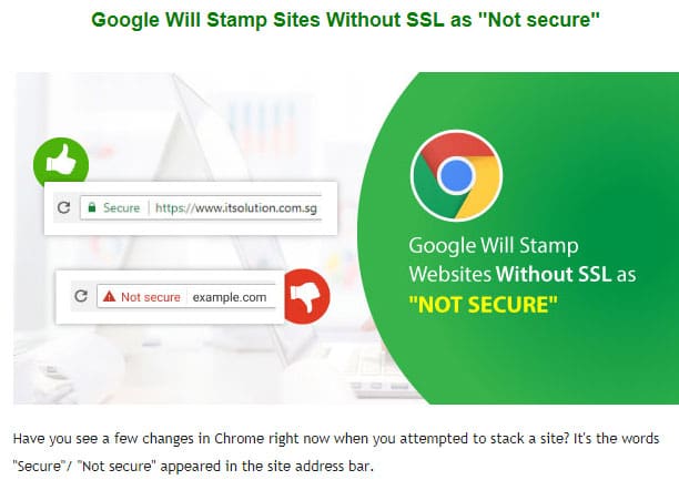 Google Will Stamp Sites Without SSL as Not secure