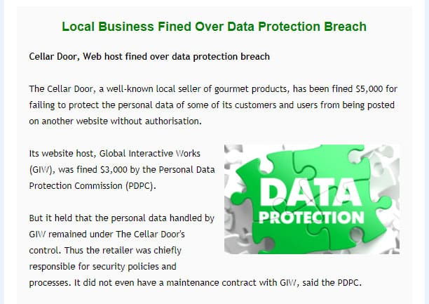 Local Business Fined Over Data Protection Breach