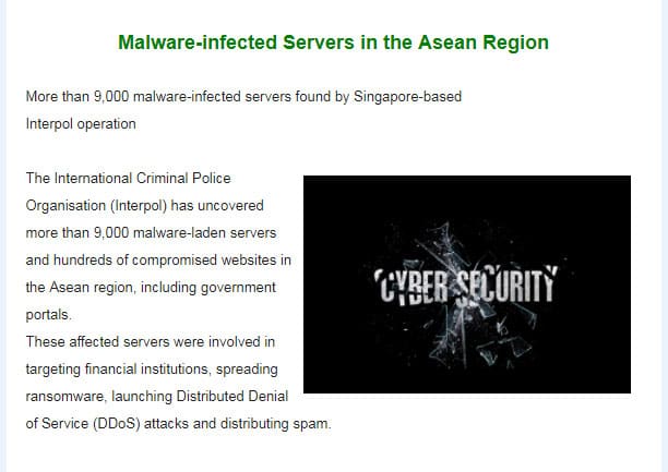 Malware-infected Servers in the Asean Region