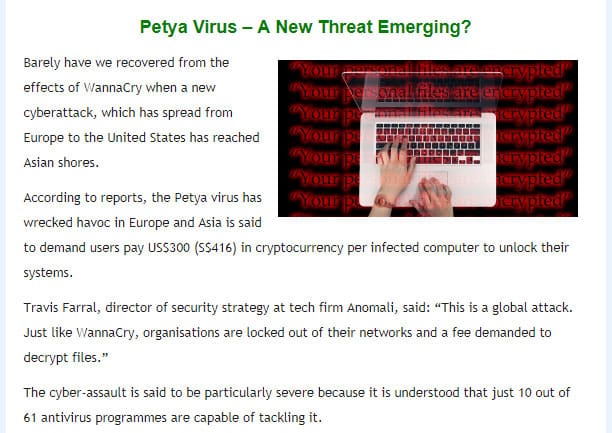 Petya Virus – A New Threat Emerging?