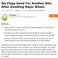 Seeking Alpha – Six Flags Good For Another Bite After Avoiding Major Blows