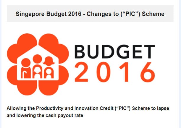 Singapore Budget 2016 – PIC Scheme